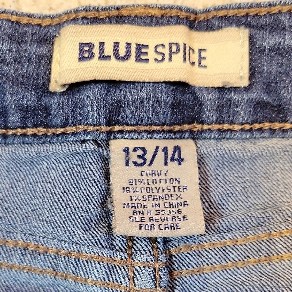 Blue Spice Jean Shorts Classic Blue Cut-Offs Size 13/14 - Picture 2 of 9